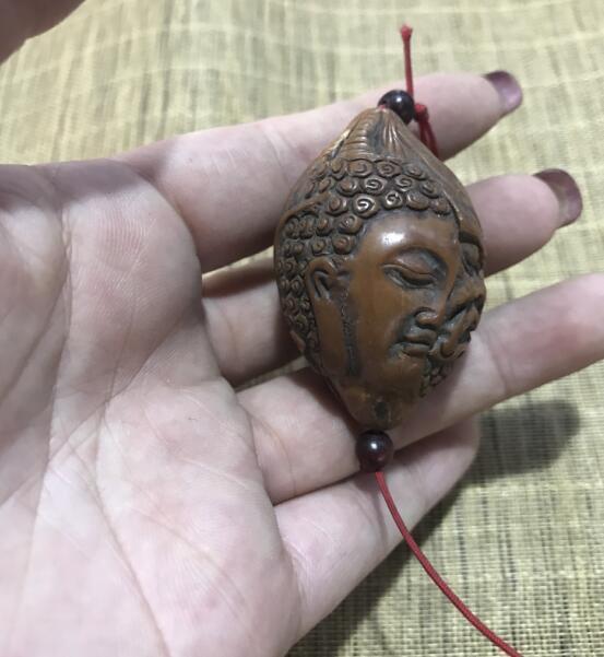 老核雕手工雕双面佛