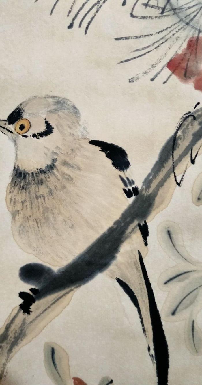 吴湖帆花鸟立轴