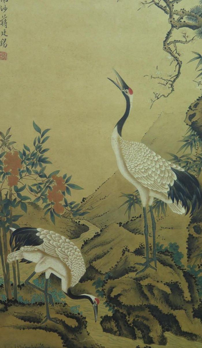 蒋廷锡仙鹤立轴 79 39 bejj