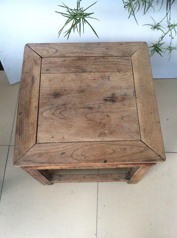 苏作宽大的清代老榉木束腰阳工雕回纹方凳禅凳