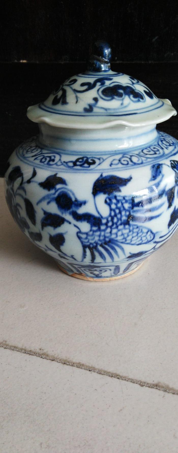 价格_明早期青花盖罐图片_来自藏友宝善斋_瓷器_地摊交易_华夏收藏网