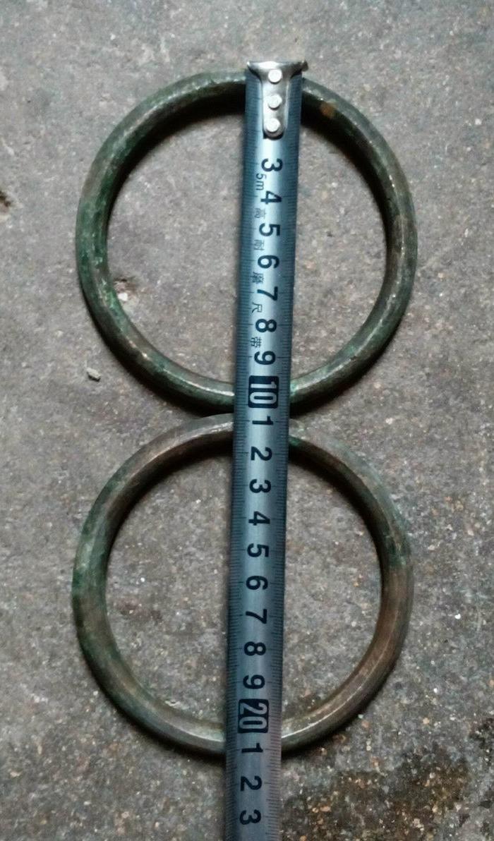 一对民国老铜圈