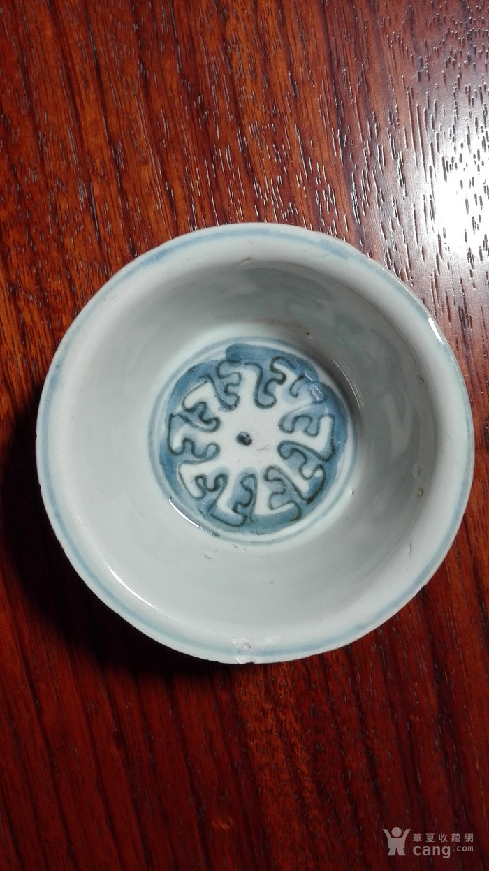 明代天启青花婴戏纹压手杯