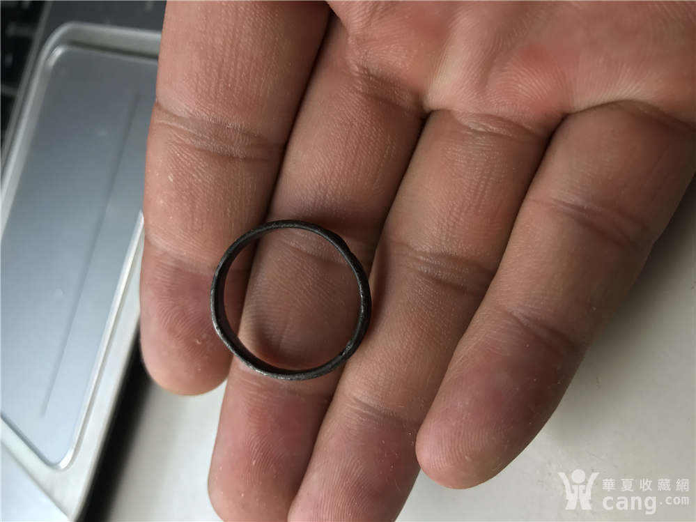 明代双龙戏珠银戒指