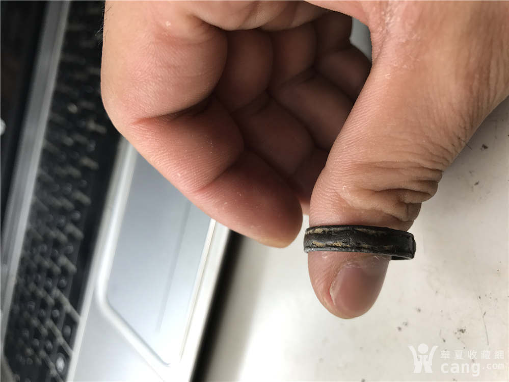 明代双龙戏珠银戒指