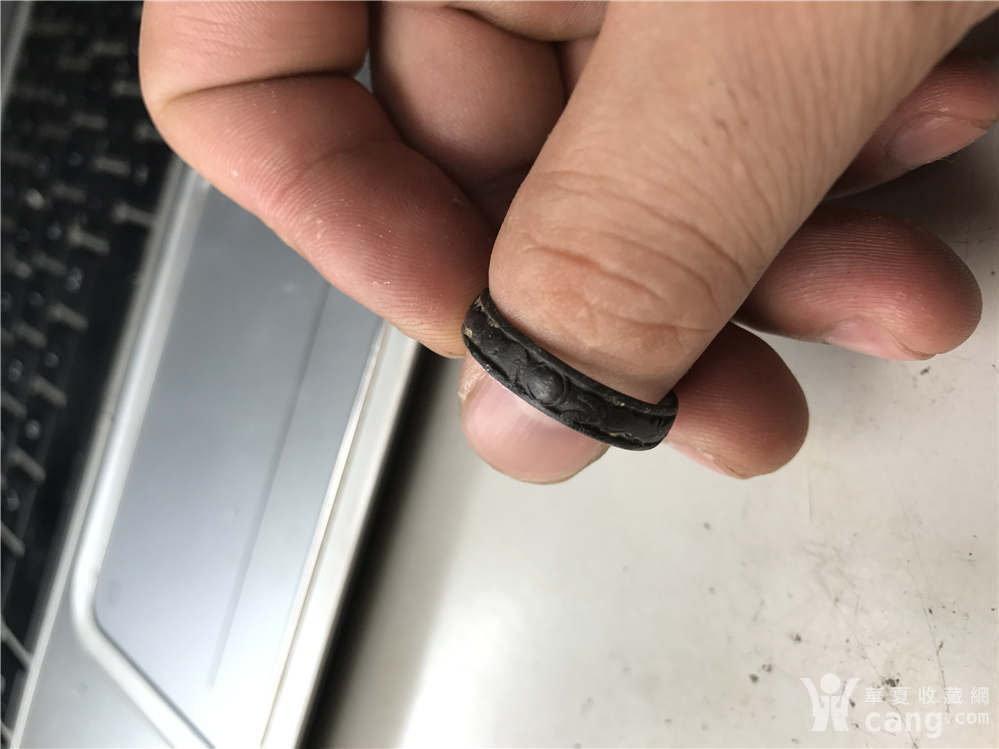 明代双龙戏珠银戒指