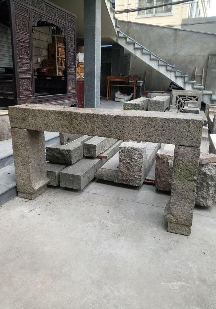 江啸堂 藏品 古玩 清代石花台花几1张老石头花架石花几