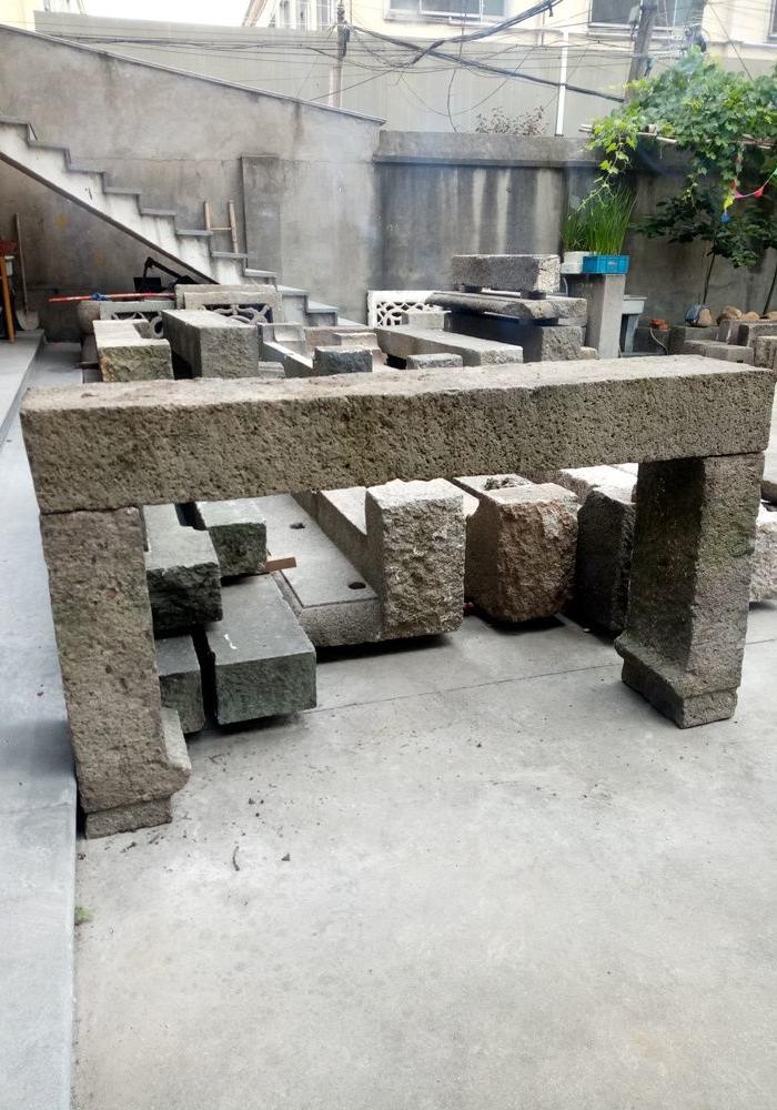 江啸堂 藏品 古玩 清代石花台花几1张老石头花架石花几