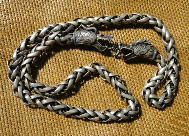 民国龙头老银项链