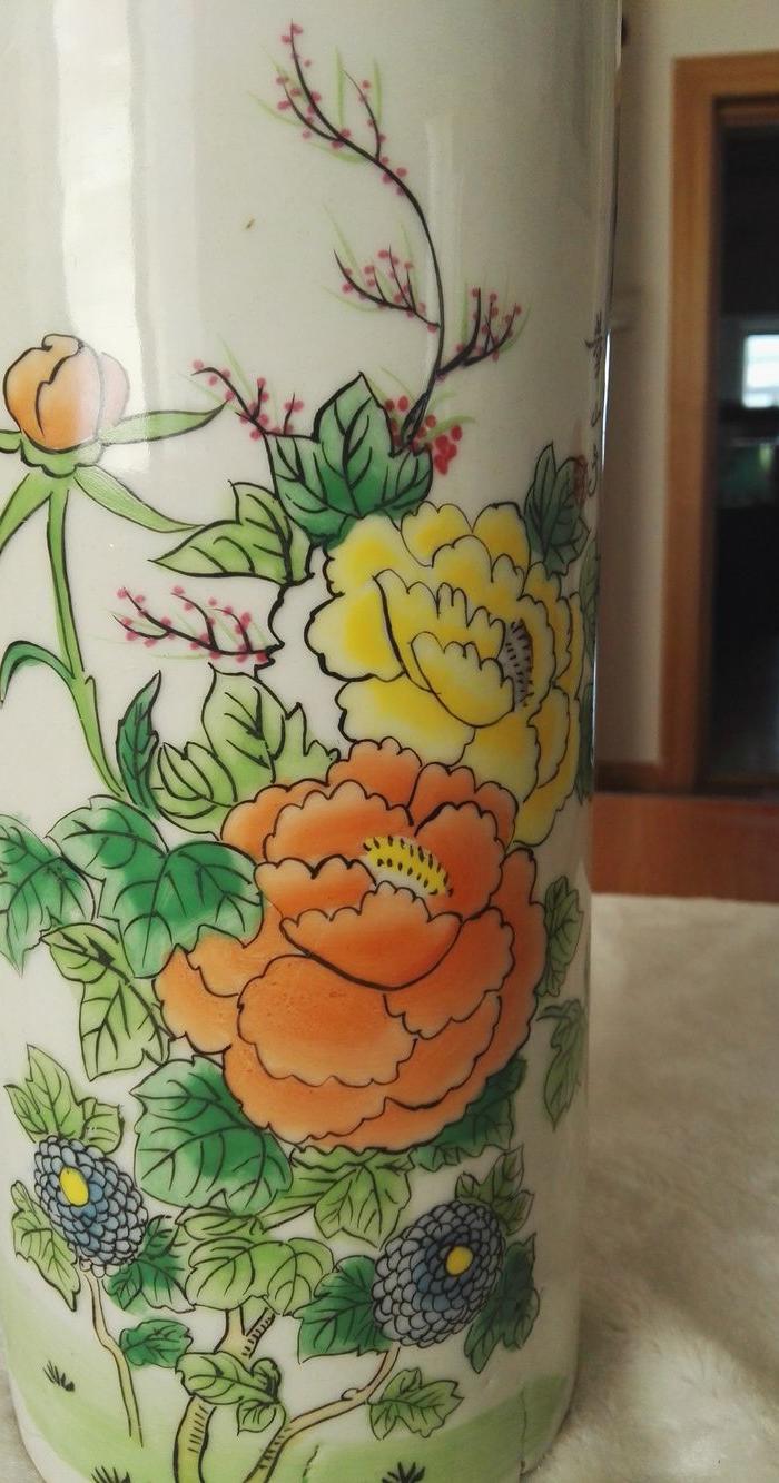 大名家华山 富贵牡丹帽筒图片_来自藏友水映云天_瓷器_地摊交易