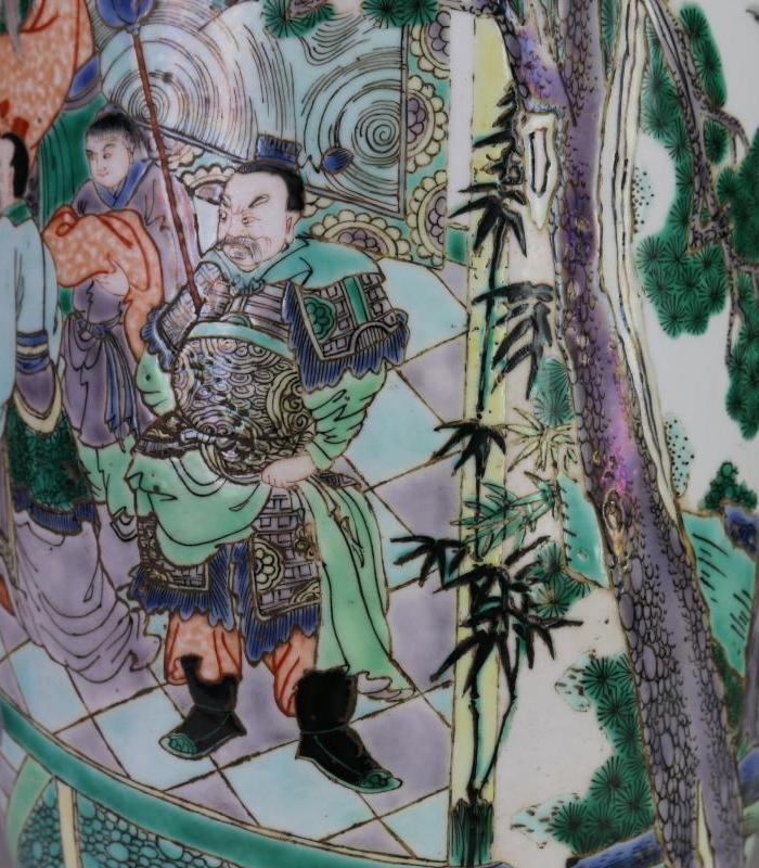 老瓷器清康熙年制古彩五彩人物故事棒槌瓶