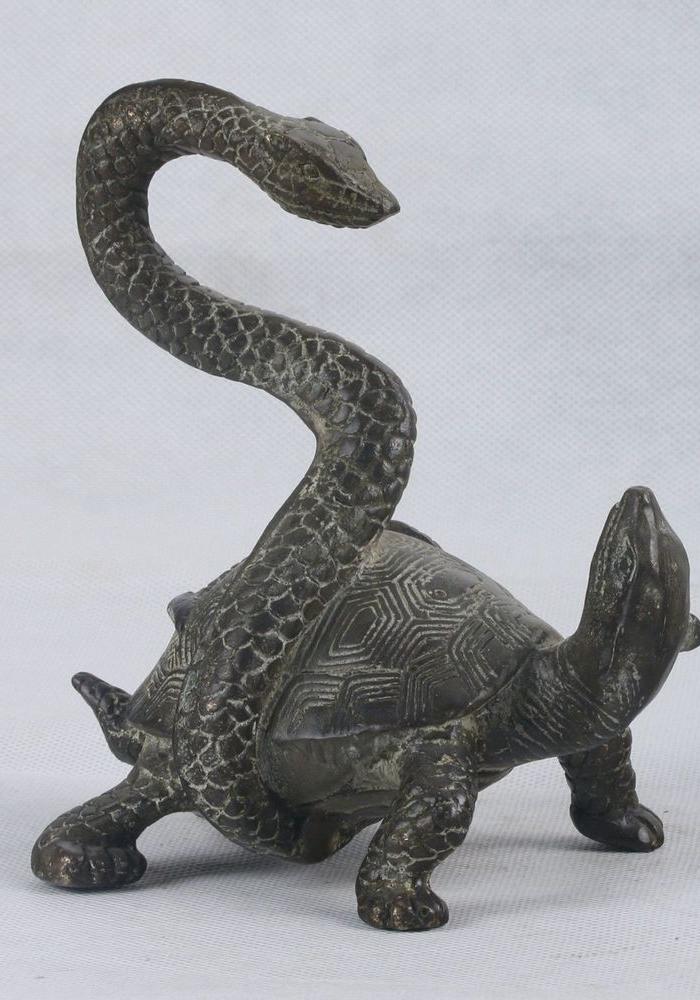 铜器纯铜龟蛇镇宅古玩收藏品包邮