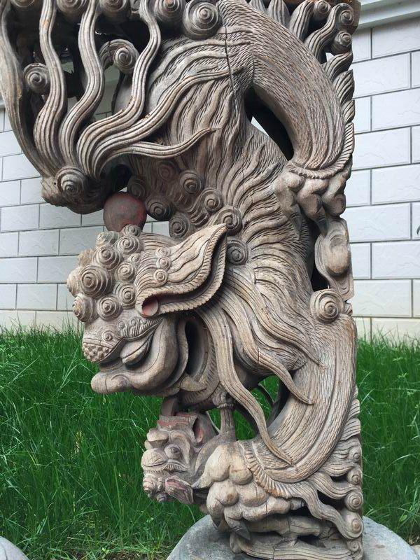 清代大狮子牛腿一对