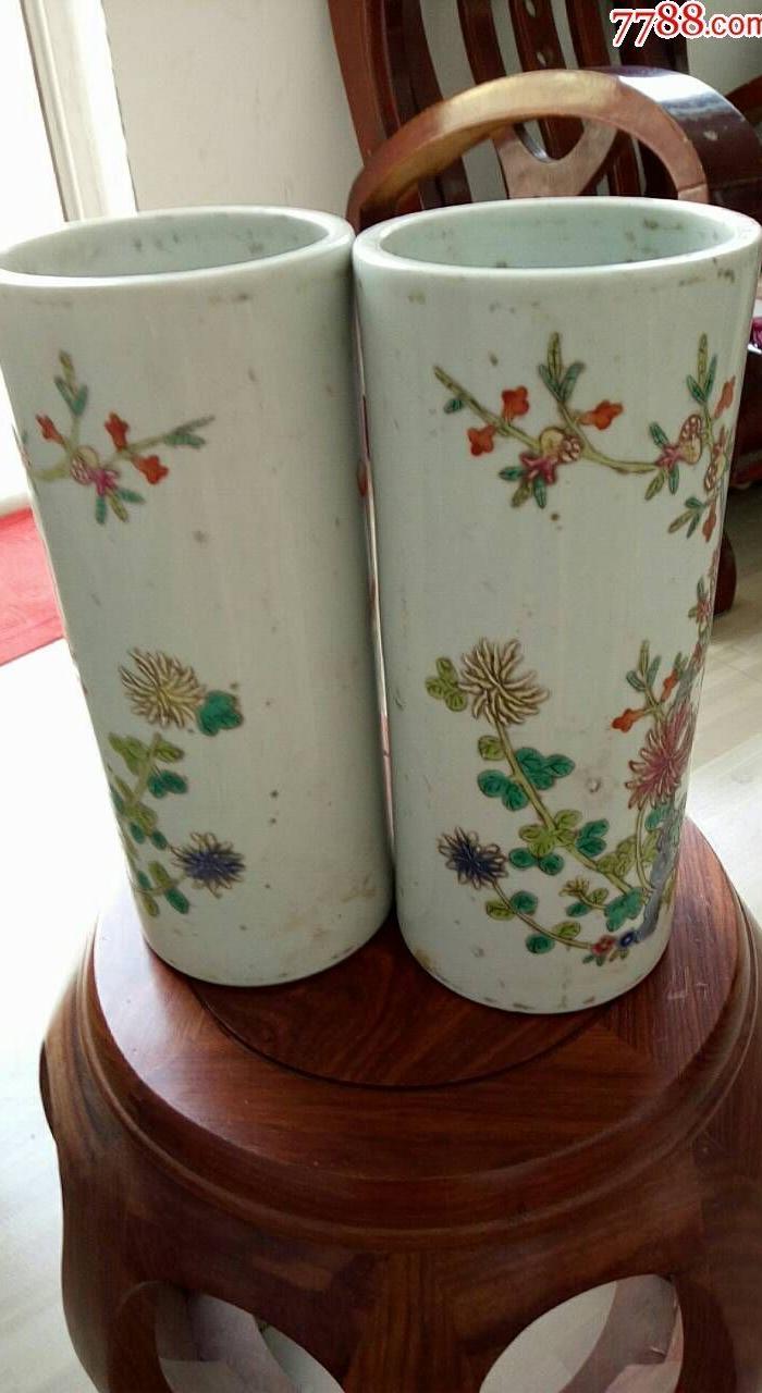 民国洪宪年制 帽筒一对13831286687