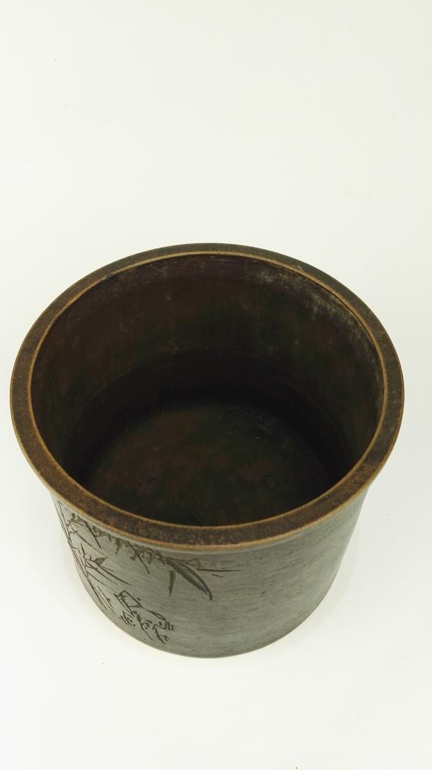 民国老紫砂笔筒