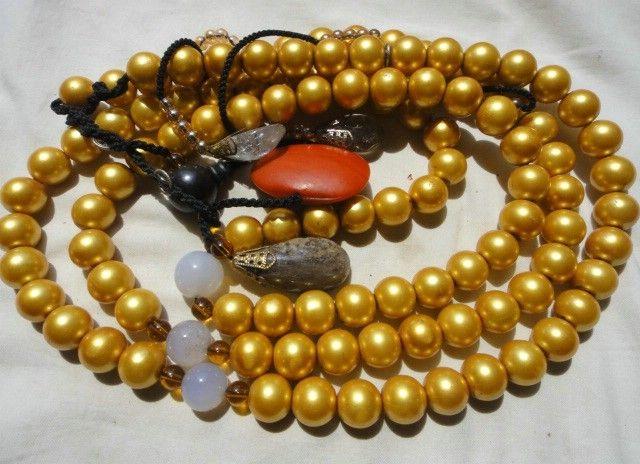 老金色珍珠朝珠项链