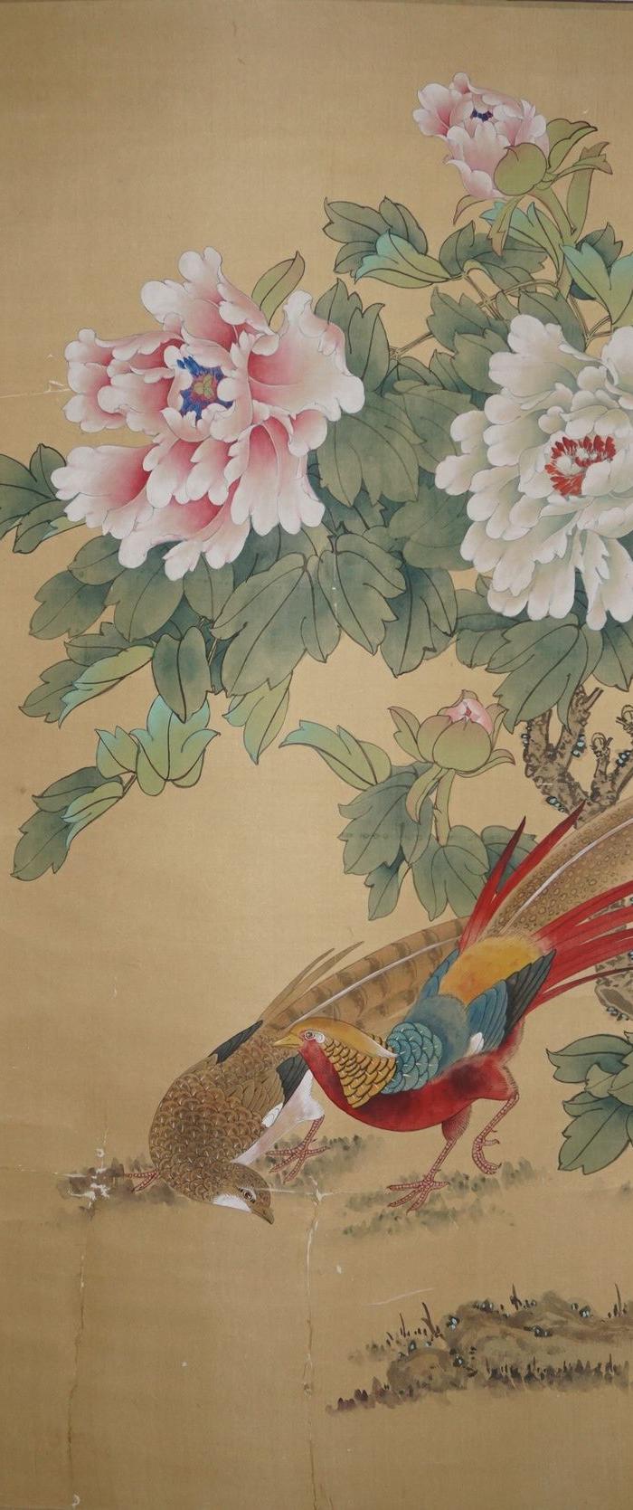 姚桂元花鸟图绢本