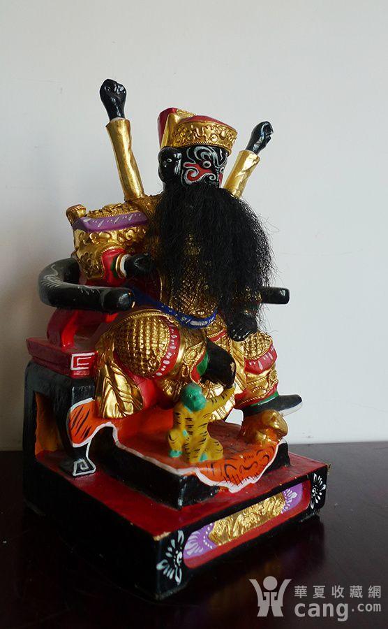 26厘米樟木雕 漆线雕 花脸王爷 阿爷公