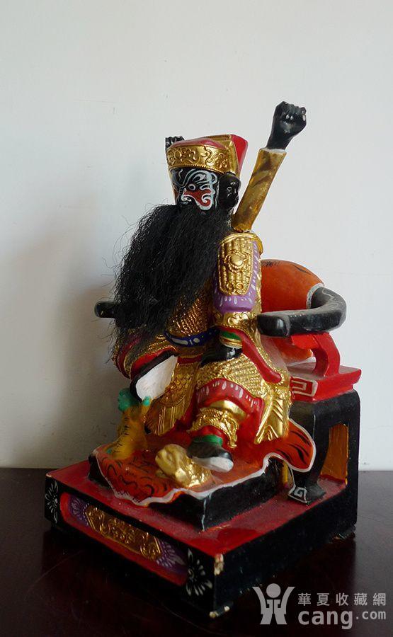 26厘米樟木雕 漆线雕 花脸王爷 阿爷公