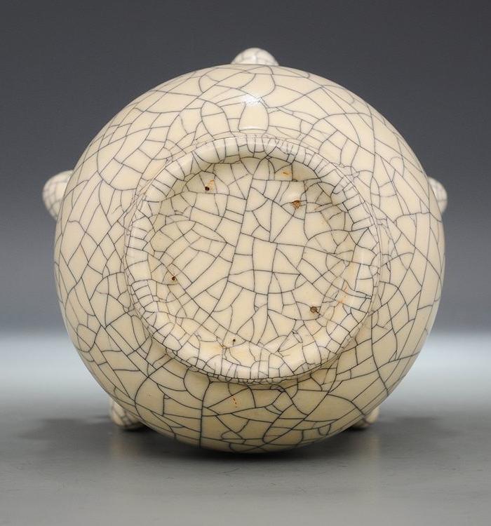 宋 哥窑 金丝铁线 五管瓶