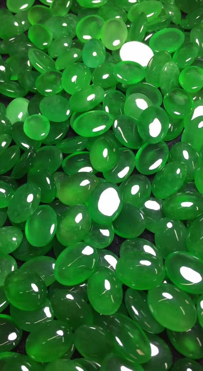 帝王绿翡翠戒面