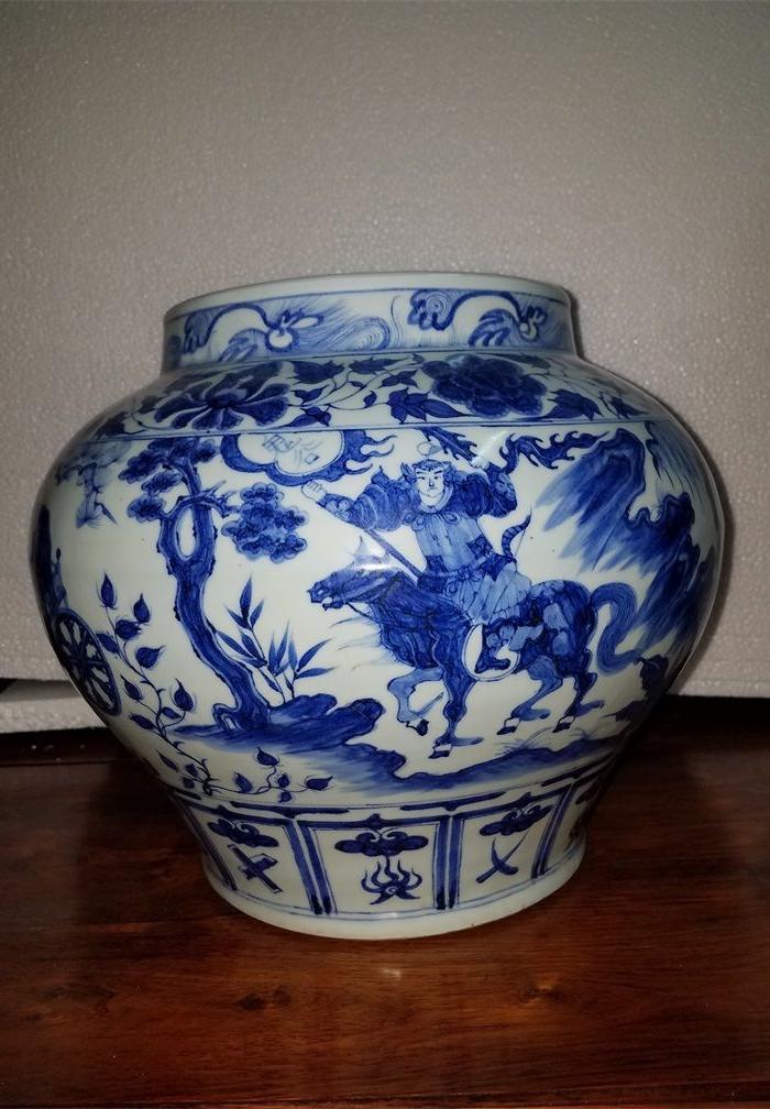 青花鬼谷下山大罐