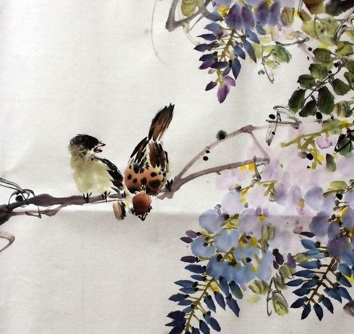 真迹,作者是著名海派画家,完全学习了赵之谦,吴昌硕,任伯年的绘画风格