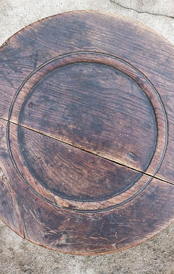 清 苏作 柞桑木圆凳