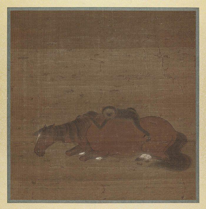 赵雍笔耕园马猿图