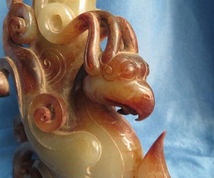 和田玉朱雀摆件