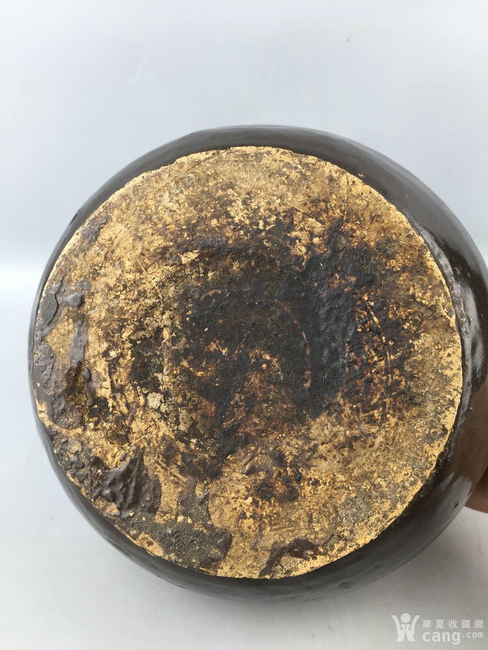 明代乌金釉双系罐