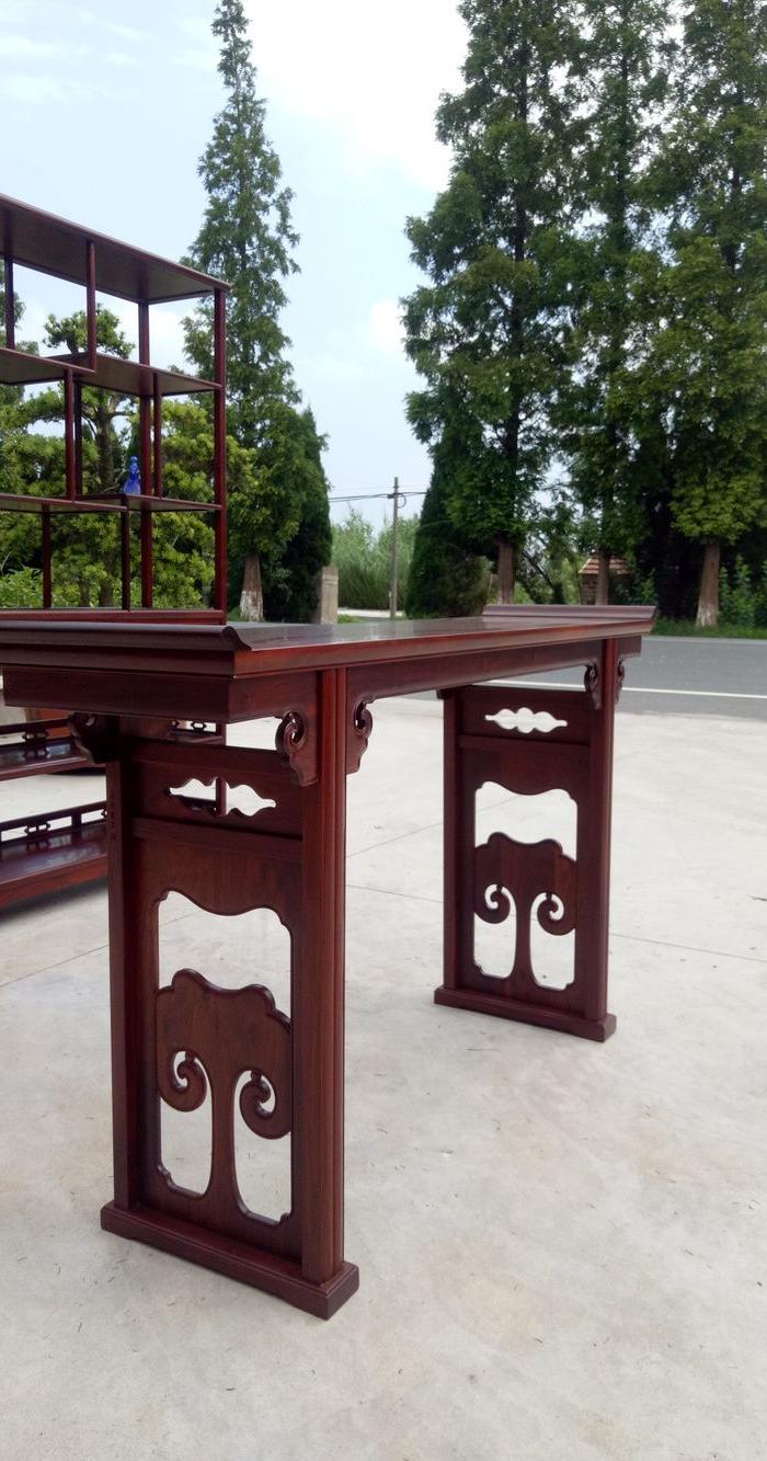 赞比亚血檀 翘头小条案