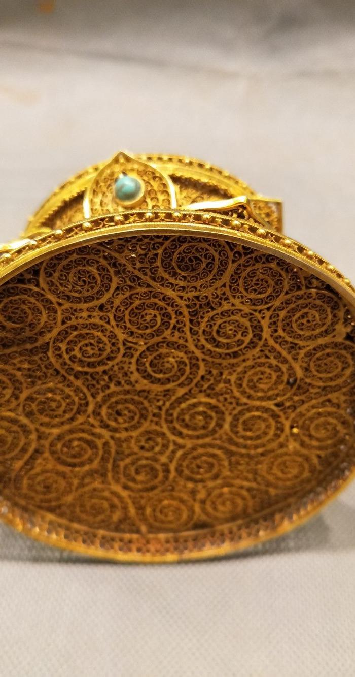 清代银鎏金累丝佛像掐丝