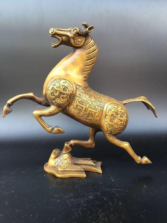 老黄铜马踏飞燕 马超龙雀摆件 马踏飞隼摆件 商务开业礼品