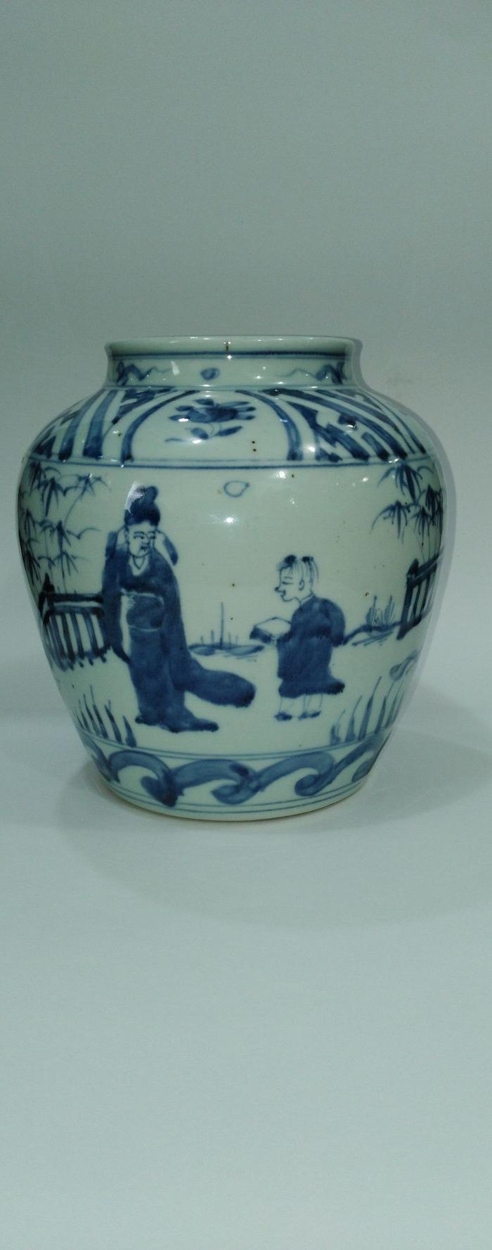 青花人物故事太白罐图片_来自藏友huishen888_瓷器_地摊交易_华夏收藏