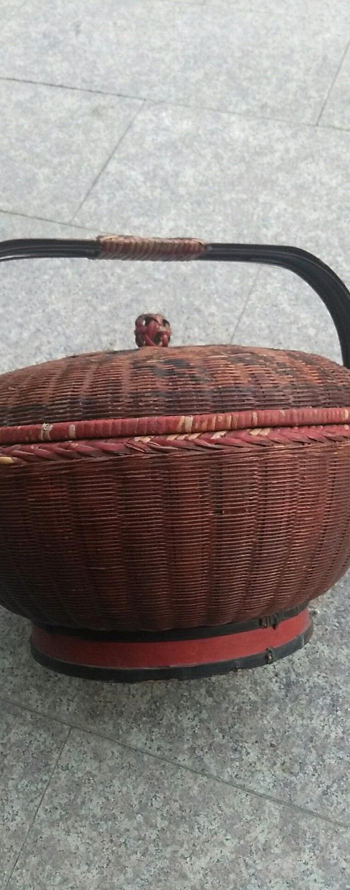 民国竹编蓝子一个