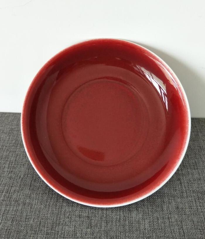 祭红釉盘