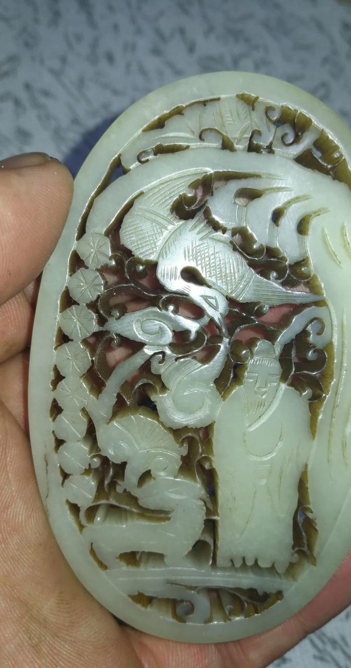 清代和田玉牌子拉丝工艺