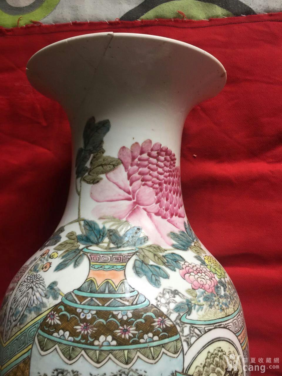浅绛彩名家许品衡大瓶