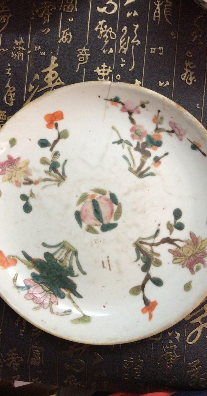 清代粉彩四季花碟