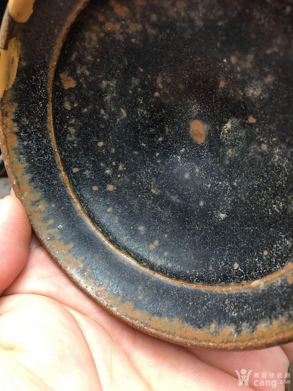 瓷器 高古 包老黑釉牛毛纹茶盏四川乐山西坝窑金缮修复 安全提示为
