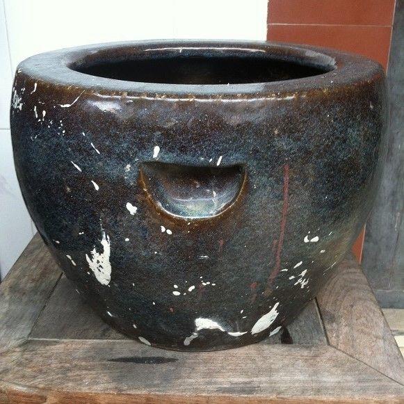 晚清民国鼎泰昌造宜钧窑画缸 紫砂挂釉