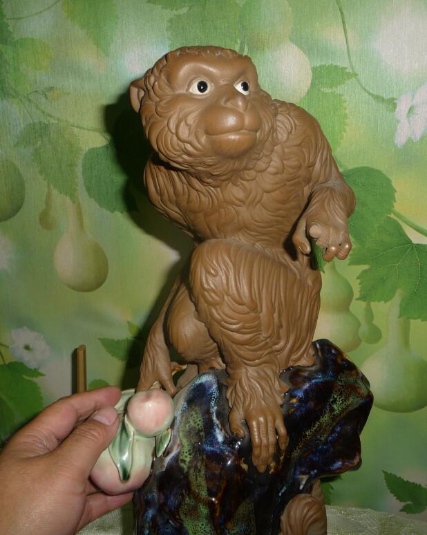 陶瓷艺术大师霍家荣作品 猴子偷桃