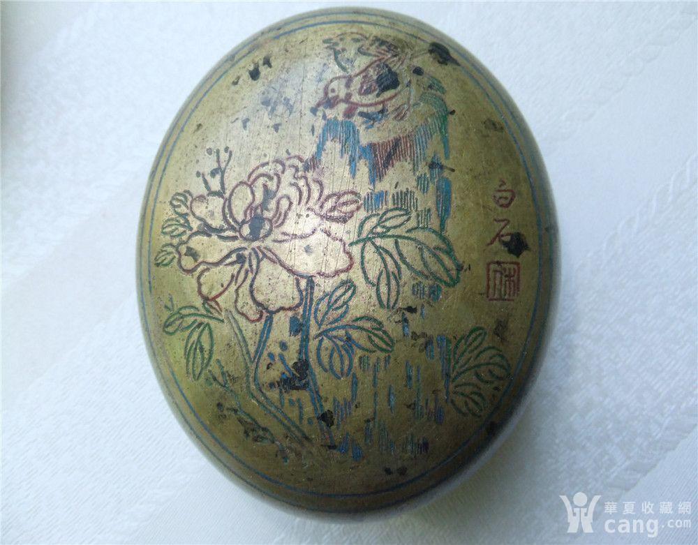 民国齐白石刻喜上眉梢铜墨盒一对