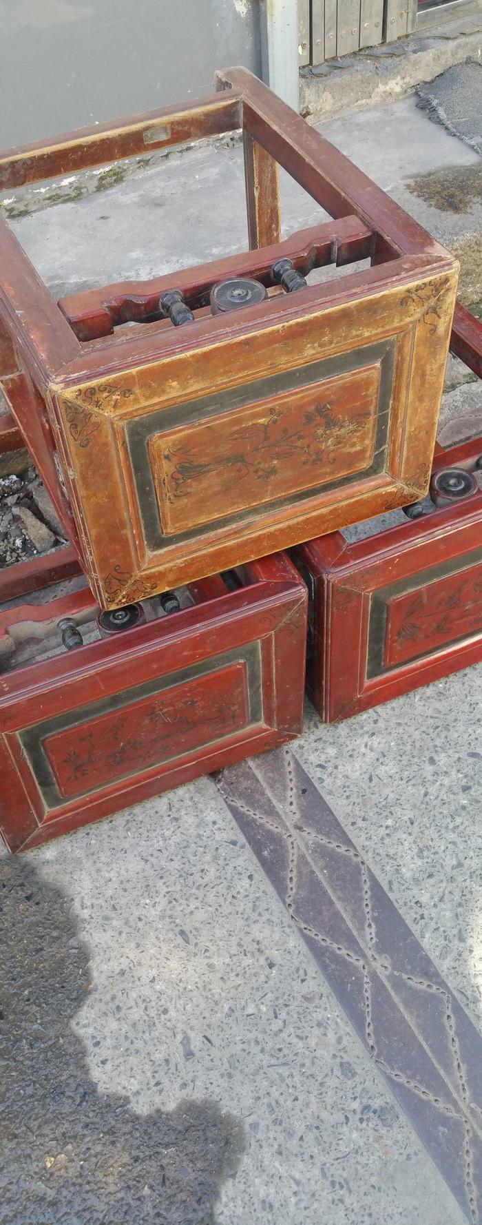 三个民国楝树骨排凳,运费到付