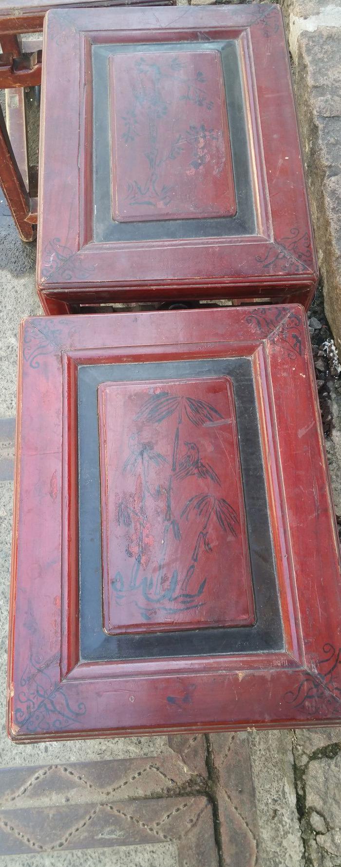 三个民国楝树骨排凳,运费到付