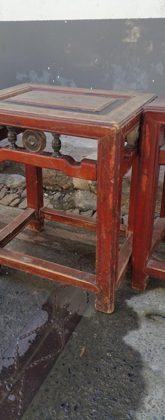 三个民国楝树骨排凳,运费到付