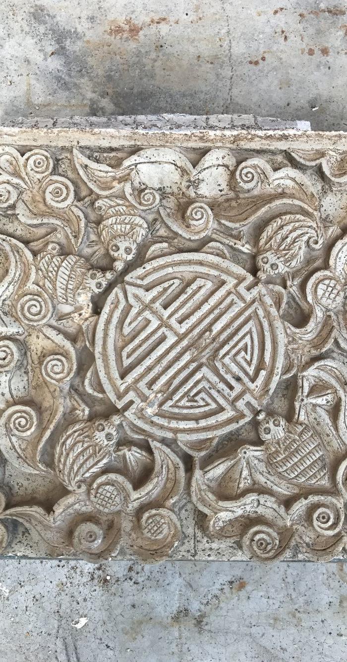 《五福捧寿》老陶砖一块