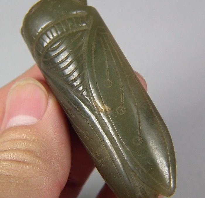 老和田碧玉大玉蝉佩