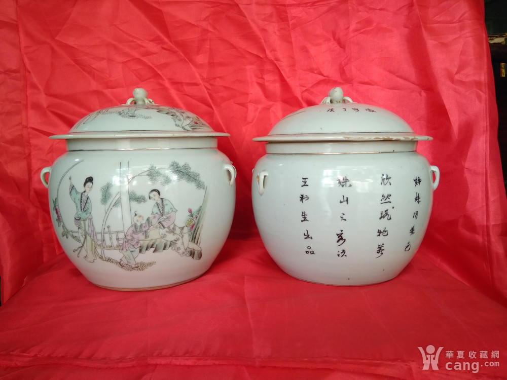 傅义祥粉彩四系罐